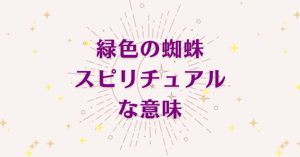 緑色の蜘蛛のスピリチュアルな6つの意味！メッセージと象徴を解説