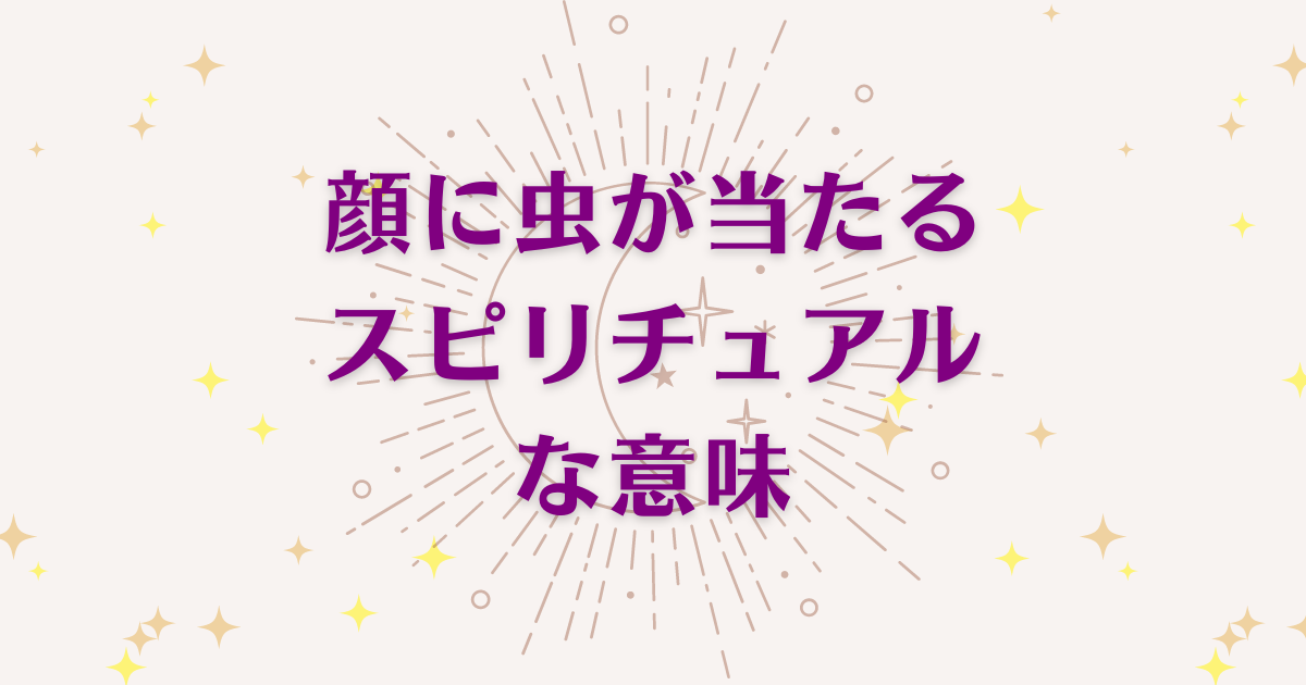 「顔に虫が当たる時」のスピリチュアルメッセージ！良い意味と悪いサインを解説