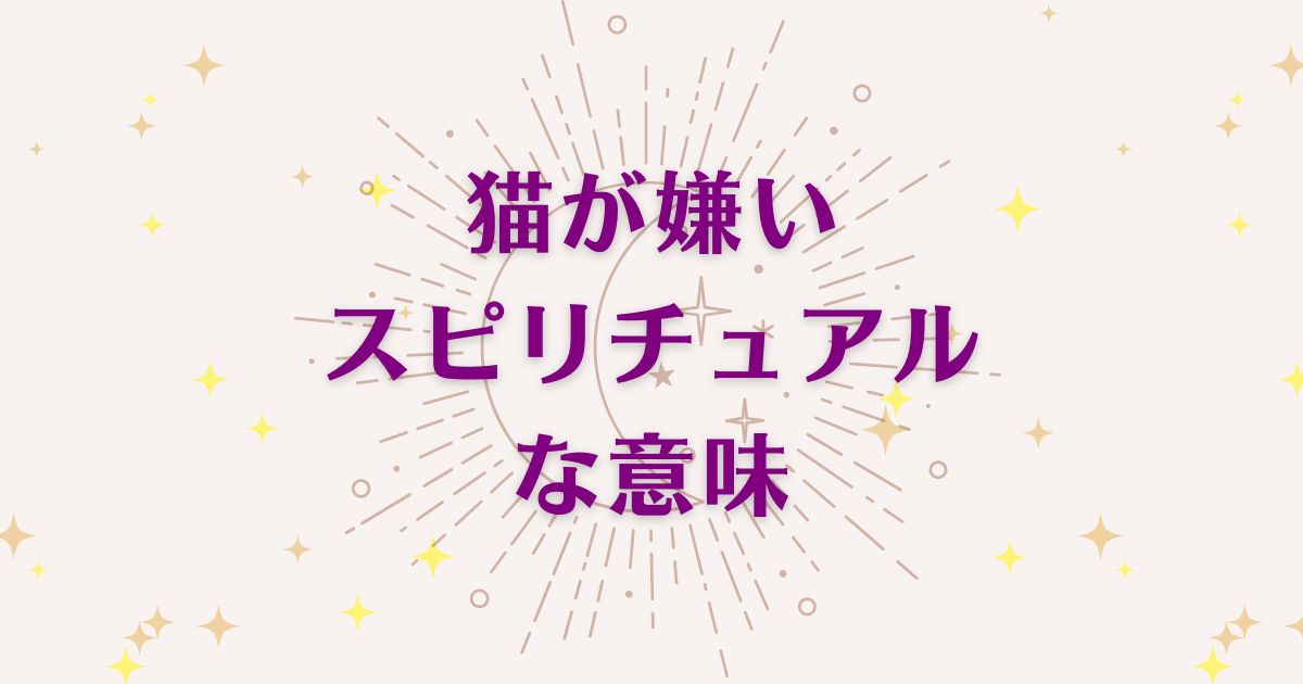 猫が嫌いという感情のスピリチュアルな8つの意味！メッセージと象徴を解説